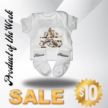 Load image into Gallery viewer, Baby Letter Onesie and Socks set
